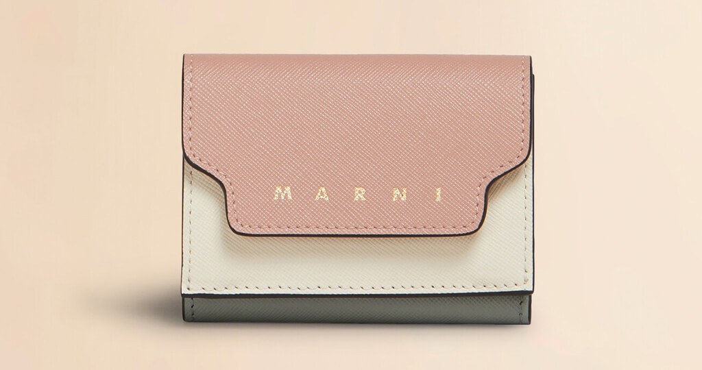 マルニ サフィアーノレザー製三つ折りウォレットの画像